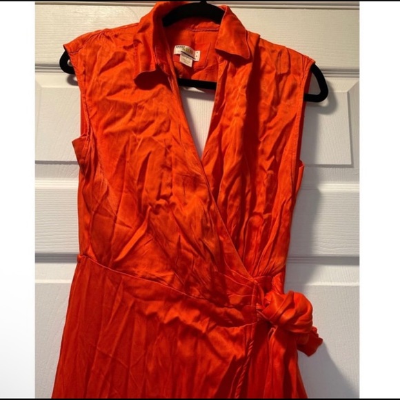 Anthropologie- Maeve Open-Back Wrap Midi Dress - Picture 5 of 8